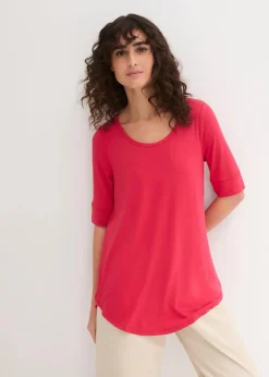 bonprix Shirts & Tops|Basics^Long-Shirt aus softer Viskose rot