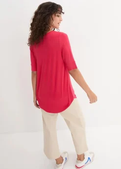 bonprix Shirts & Tops|Basics^Long-Shirt aus softer Viskose rot