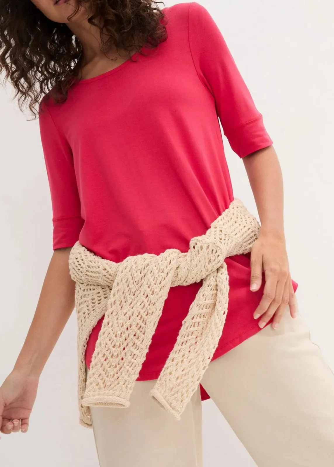 bonprix Shirts & Tops|Basics^Long-Shirt aus softer Viskose rot