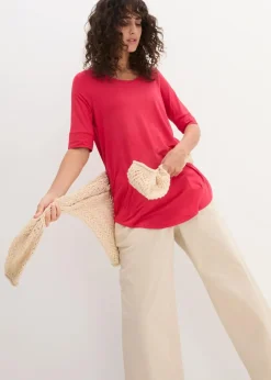 bonprix Shirts & Tops|Basics^Long-Shirt aus softer Viskose rot