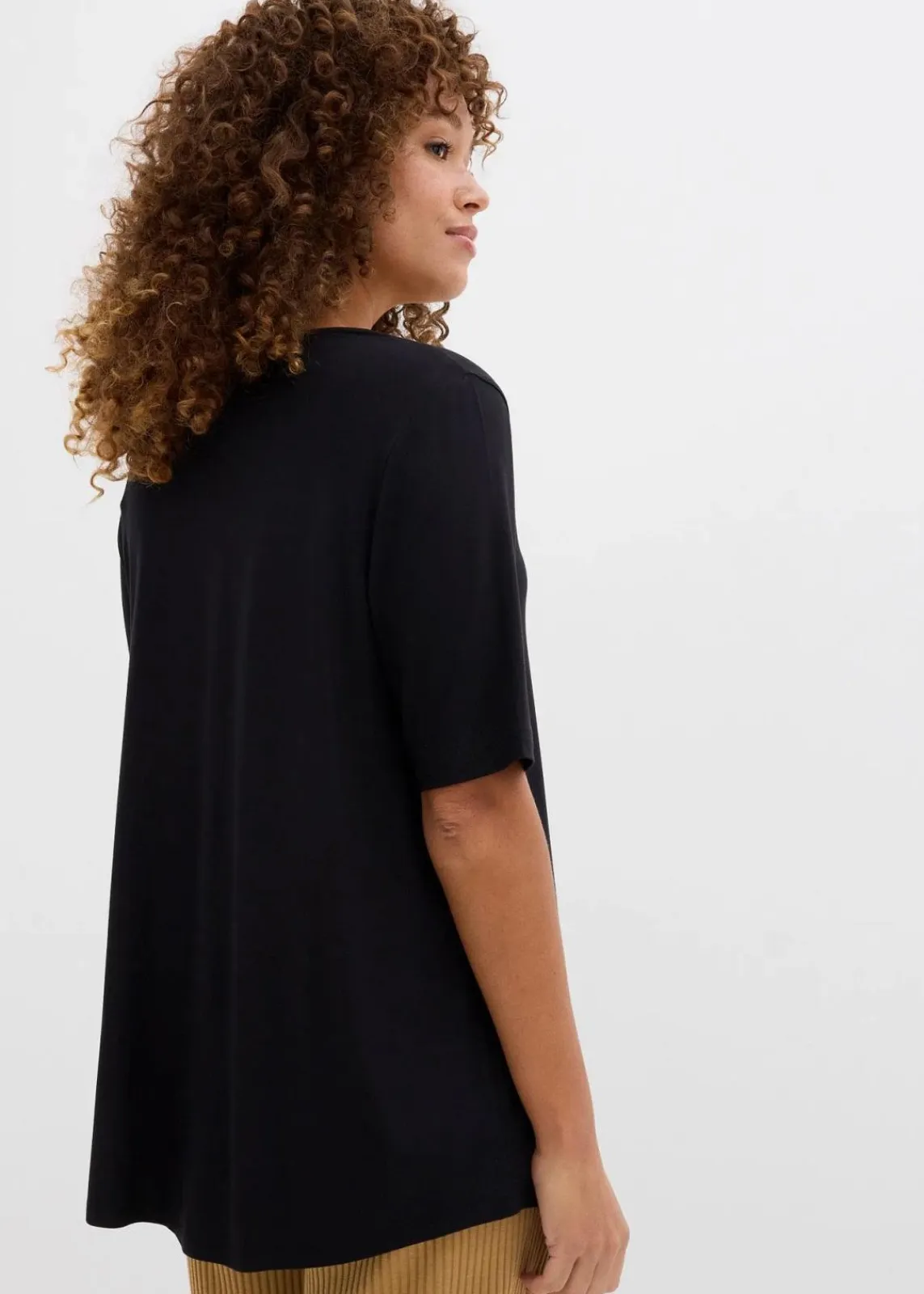 bonprix Bekleidung·Röcke|Basics^Longshirt aus softer Viskose schwarz