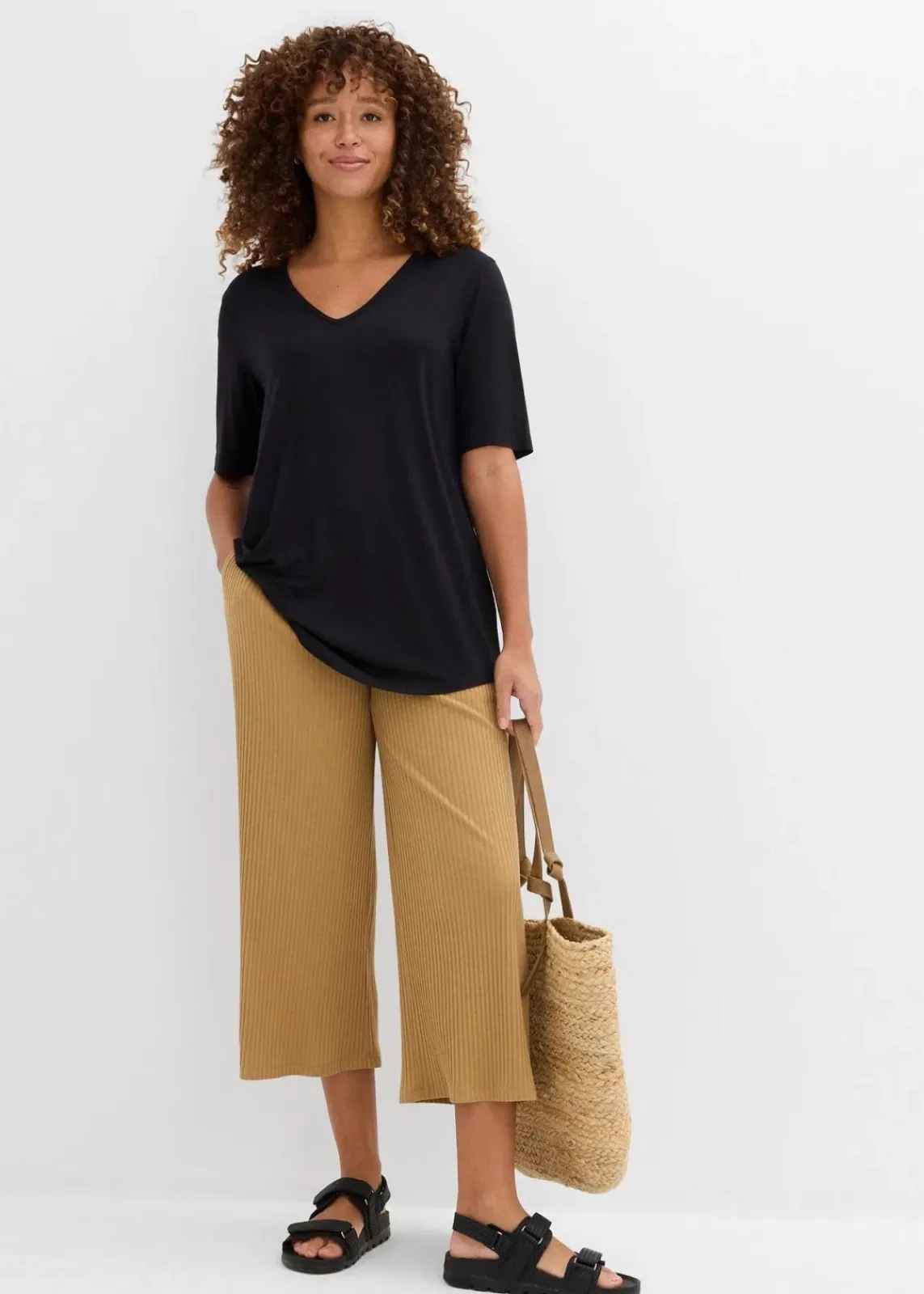 bonprix Bekleidung·Röcke|Basics^Longshirt aus softer Viskose schwarz