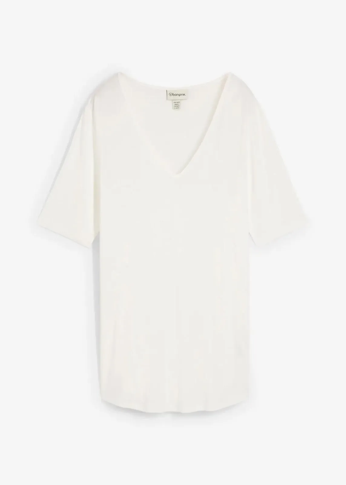 bonprix Nachhaltigere Materialien|Shirts & Tops^Longshirt aus softer Viskose wollweiß