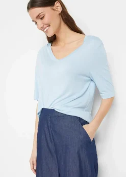 bonprix Basics|Shirts & Tops^Longshirt aus softer Viskose, 2er-Pack hellblau+dunkelblau