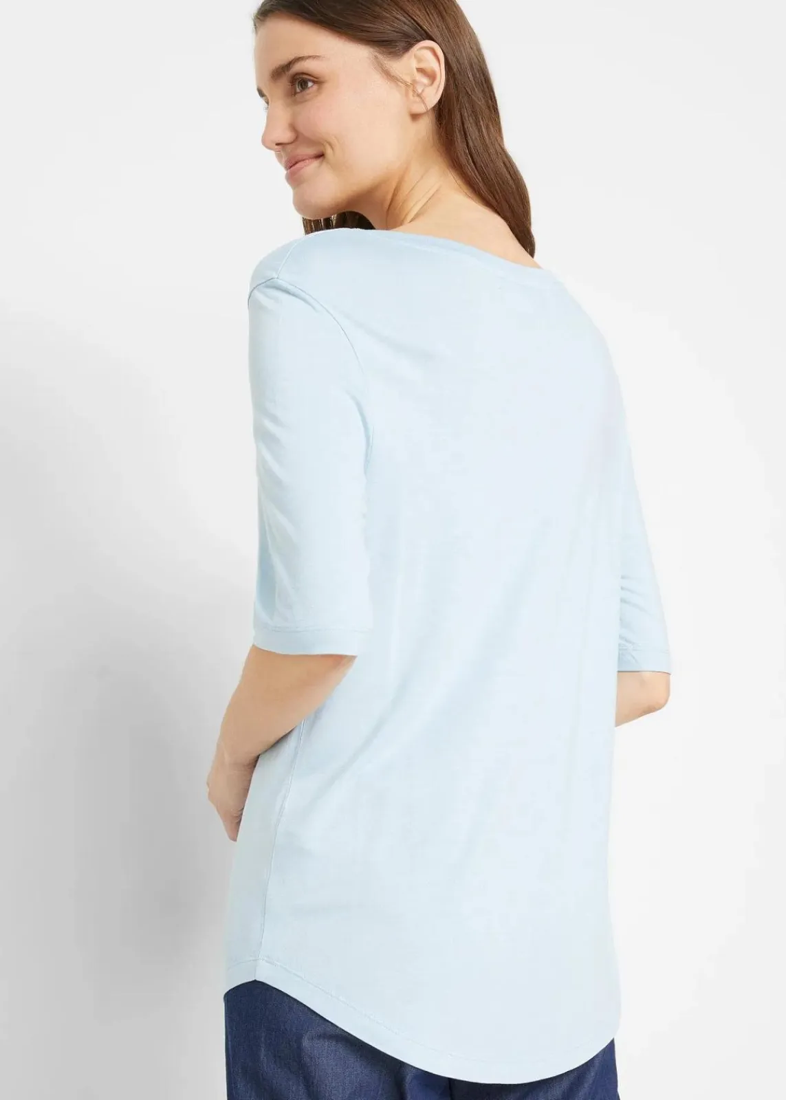 bonprix Basics|Shirts & Tops^Longshirt aus softer Viskose, 2er-Pack hellblau+dunkelblau