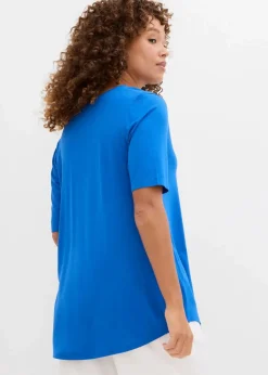 bonprix Nachhaltigere Materialien|Shirts & Tops^Longshirt aus softer Viskose arktikblau