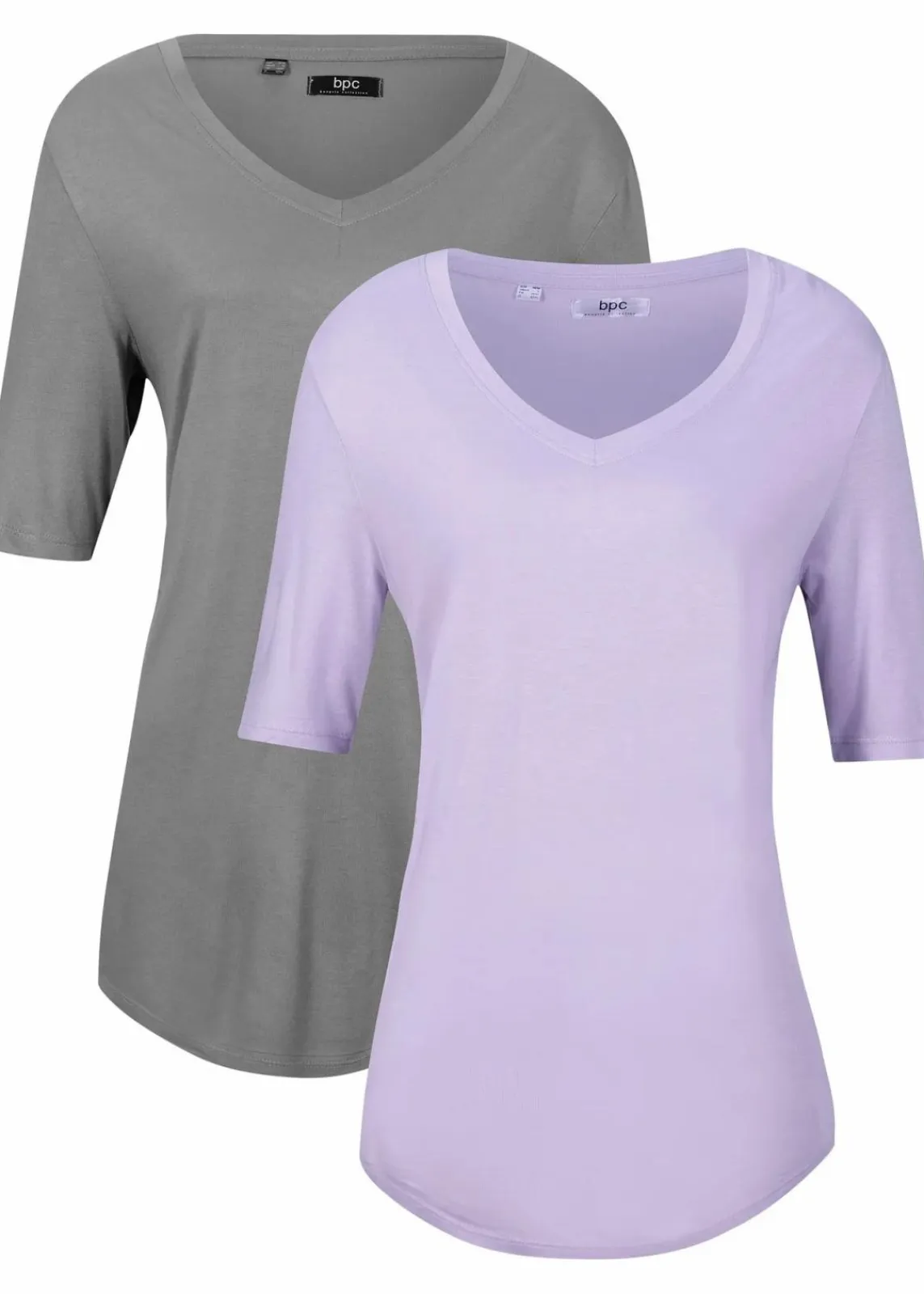 bonprix Nachhaltigere Materialien|Shirts & Tops^Longshirt aus softer Viskose, 2er-Pack zartflieder+eukalyptusgrün