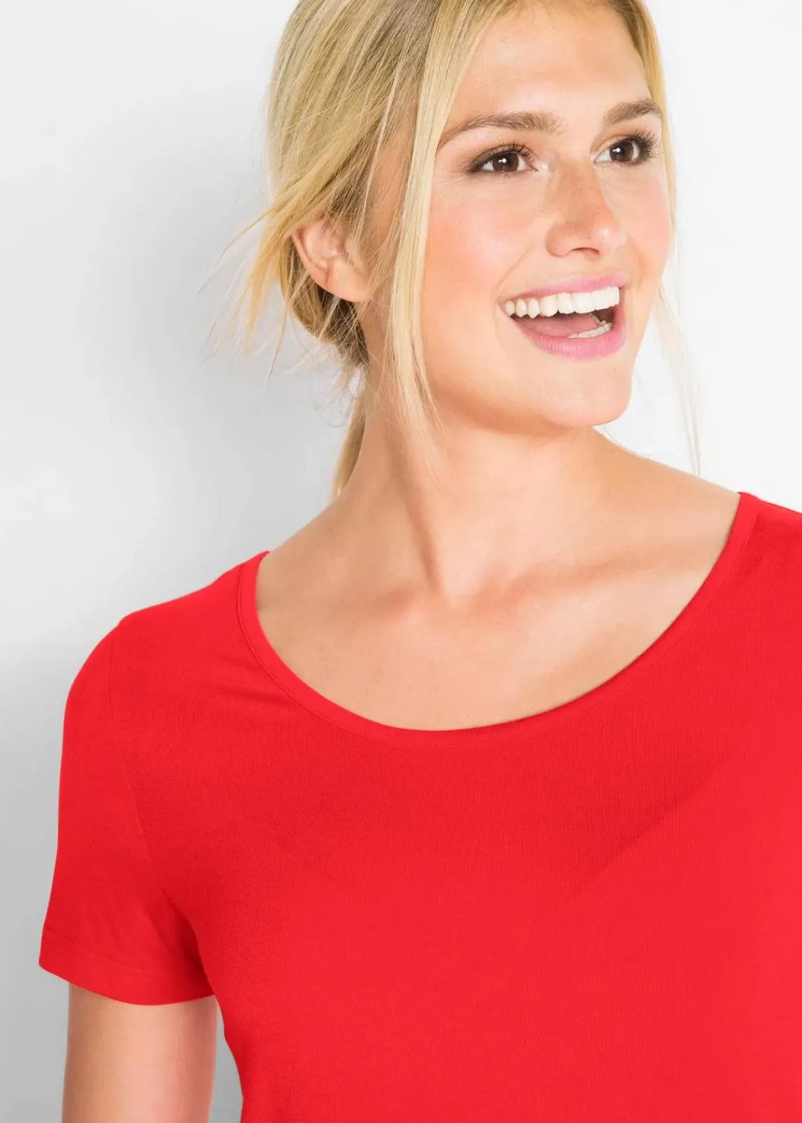 bonprix Shirts & Tops|Basics^Longshirt aus softer Viskose erdbeere