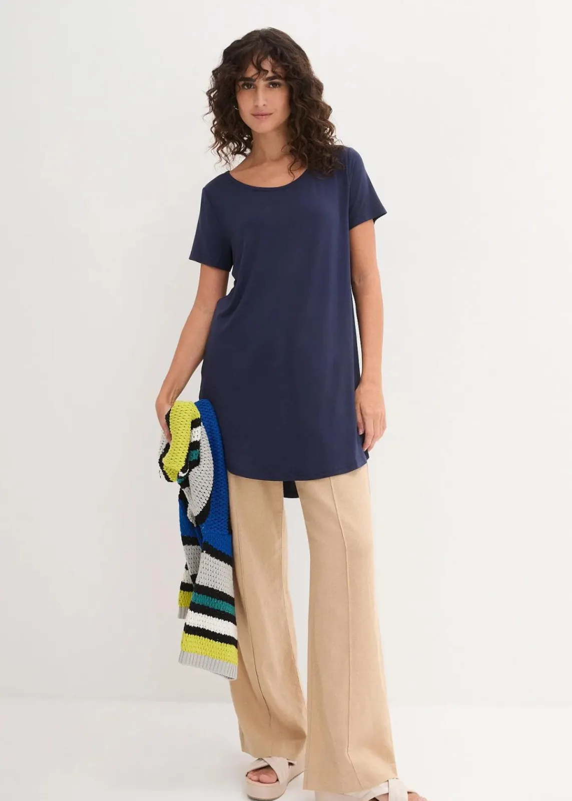 bonprix Shirts & Tops|Basics^Longshirt aus softer Viskose dunkelblau
