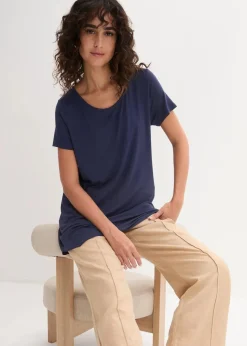 bonprix Shirts & Tops|Basics^Longshirt aus softer Viskose dunkelblau