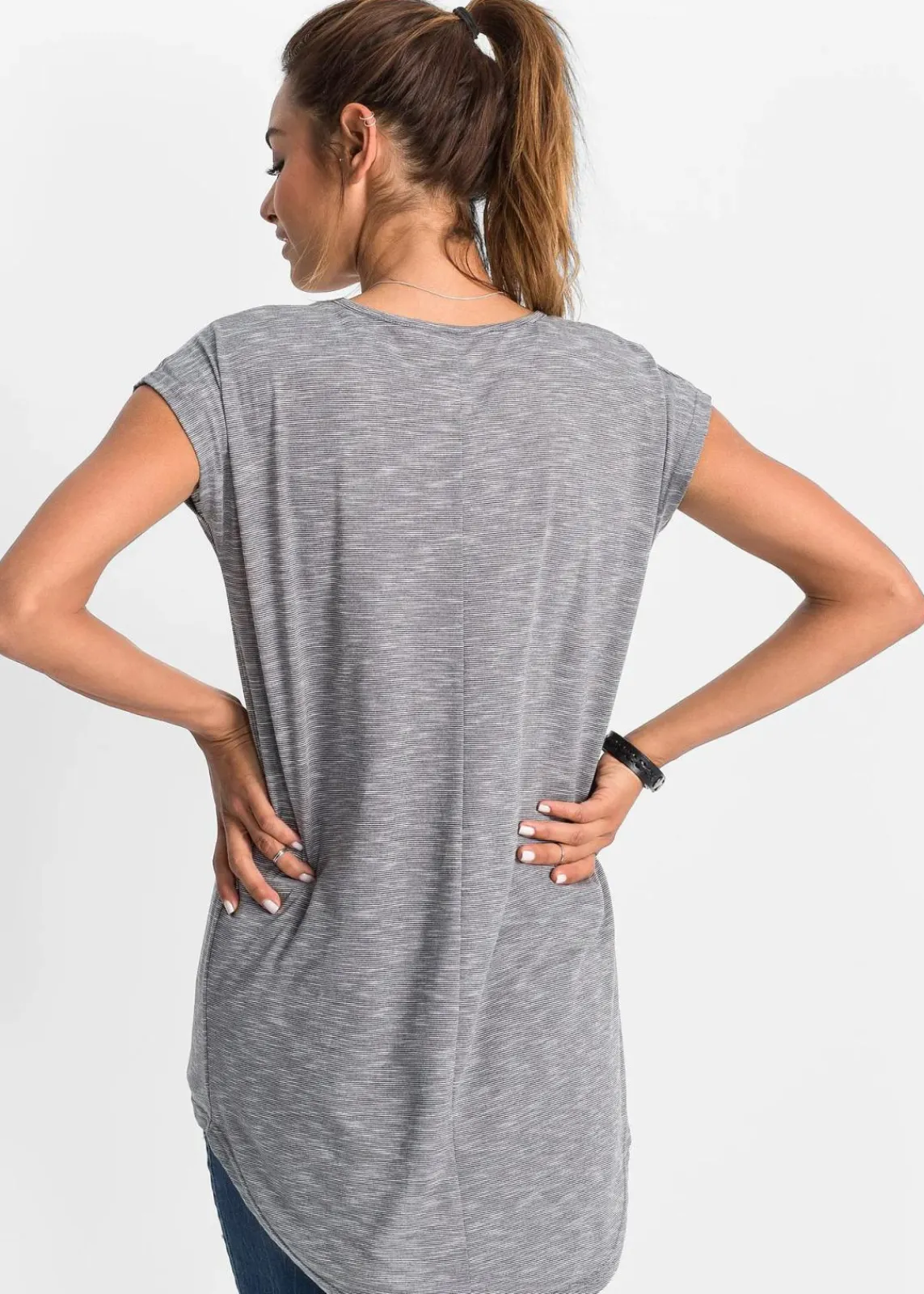 bonprix Shirts & Tops^Longshirt aus Viskose-Mischung grau multi