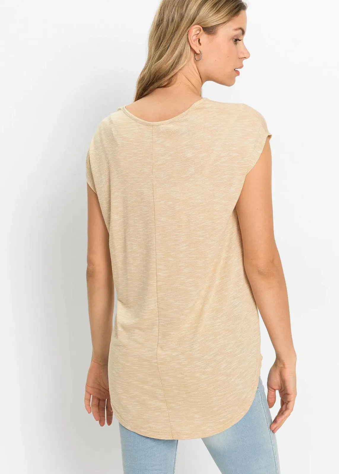 bonprix Shirts & Tops^Longshirt aus Viskose-Mix beige meliert