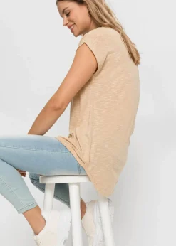 bonprix Shirts & Tops^Longshirt aus Viskose-Mix beige meliert