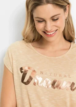 bonprix Shirts & Tops^Longshirt aus Viskose-Mix beige meliert