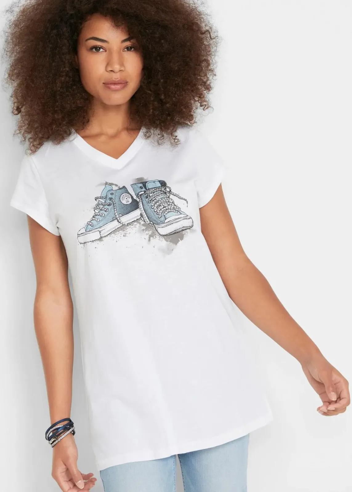 bonprix Shirts & Tops^Longshirt, bedruckt weiß