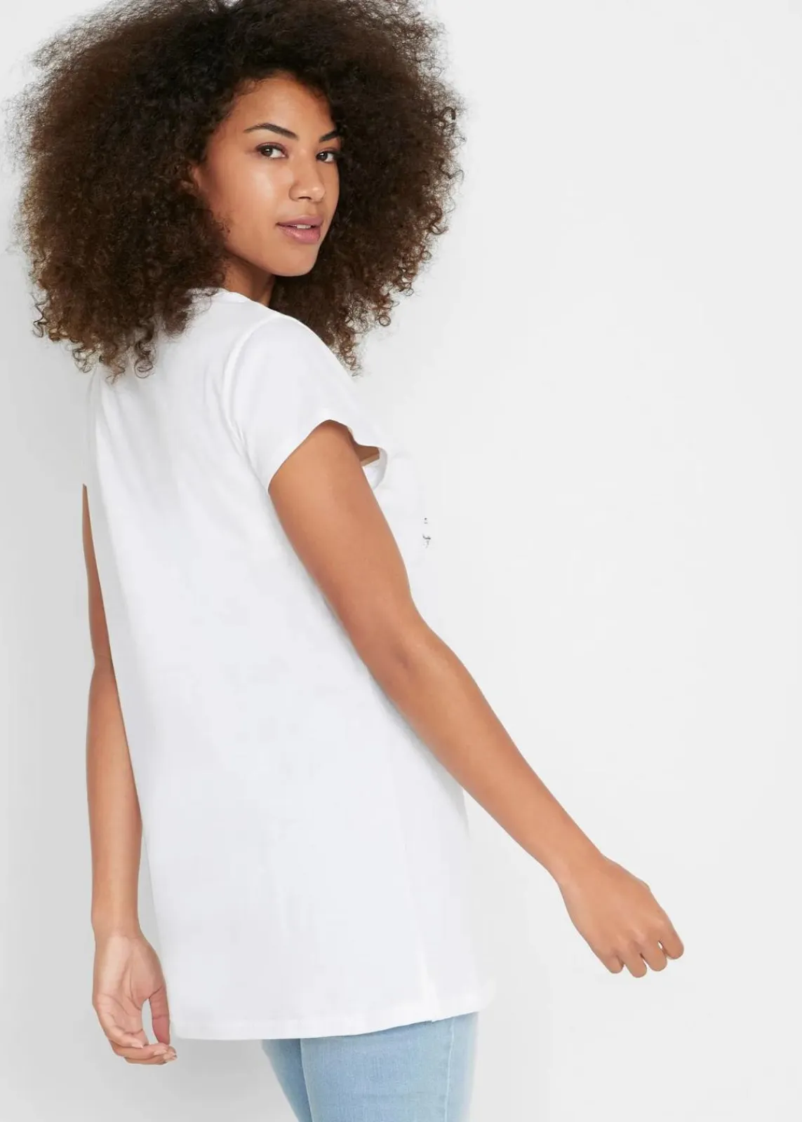 bonprix Shirts & Tops^Longshirt, bedruckt weiß