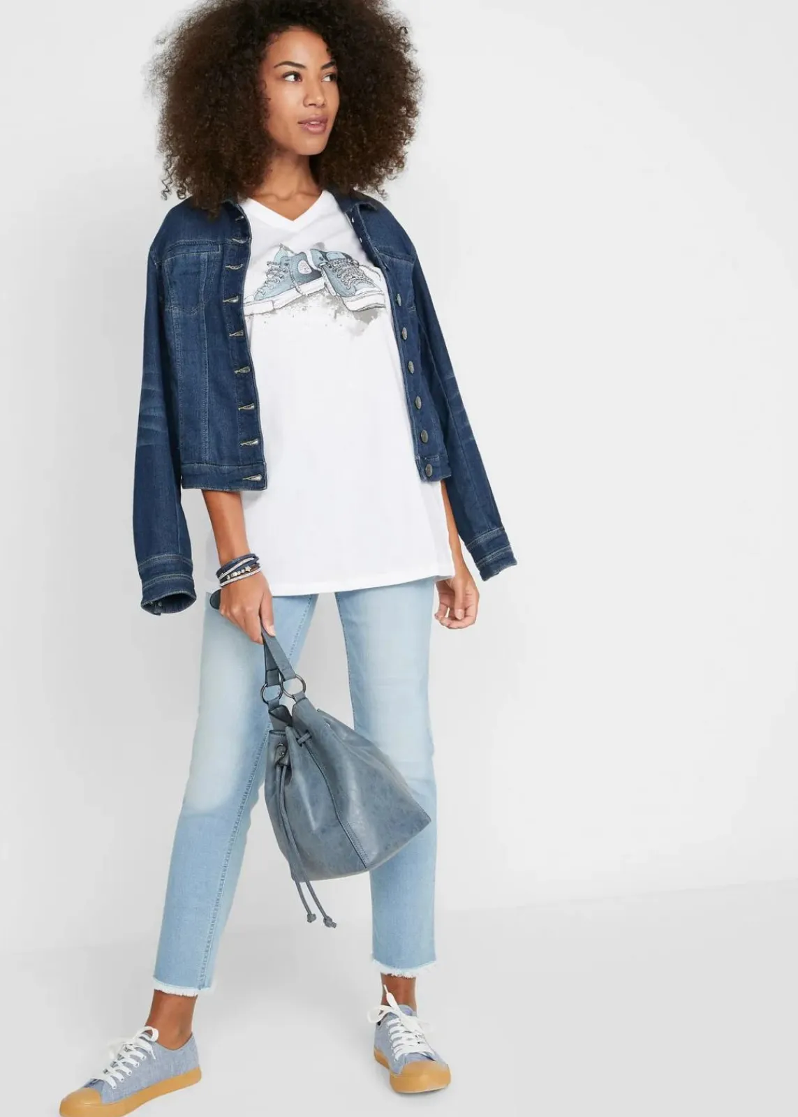 bonprix Shirts & Tops^Longshirt, bedruckt weiß