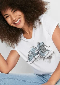 bonprix Shirts & Tops^Longshirt, bedruckt weiß