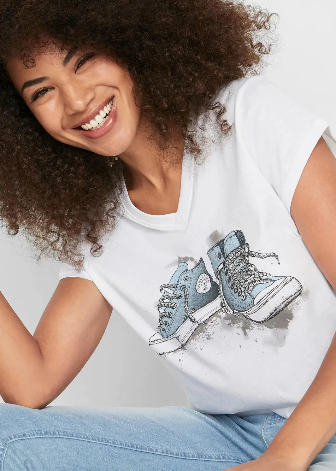 bonprix Shirts & Tops^Longshirt, bedruckt weiß