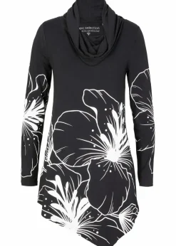 bonprix Shirts & Tops^Longshirt mit Rollkragen schwarz/weiß
