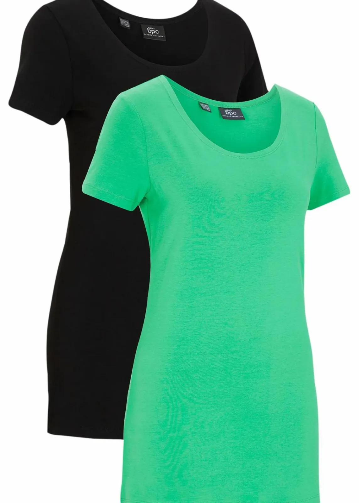 bonprix Shirts & Tops^Longshirt mit Schriftzug (2er Pack) grasgrün + schwarz