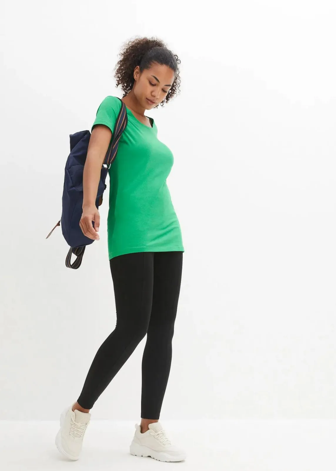 bonprix Shirts & Tops^Longshirt mit Schriftzug (2er Pack) grasgrün + schwarz
