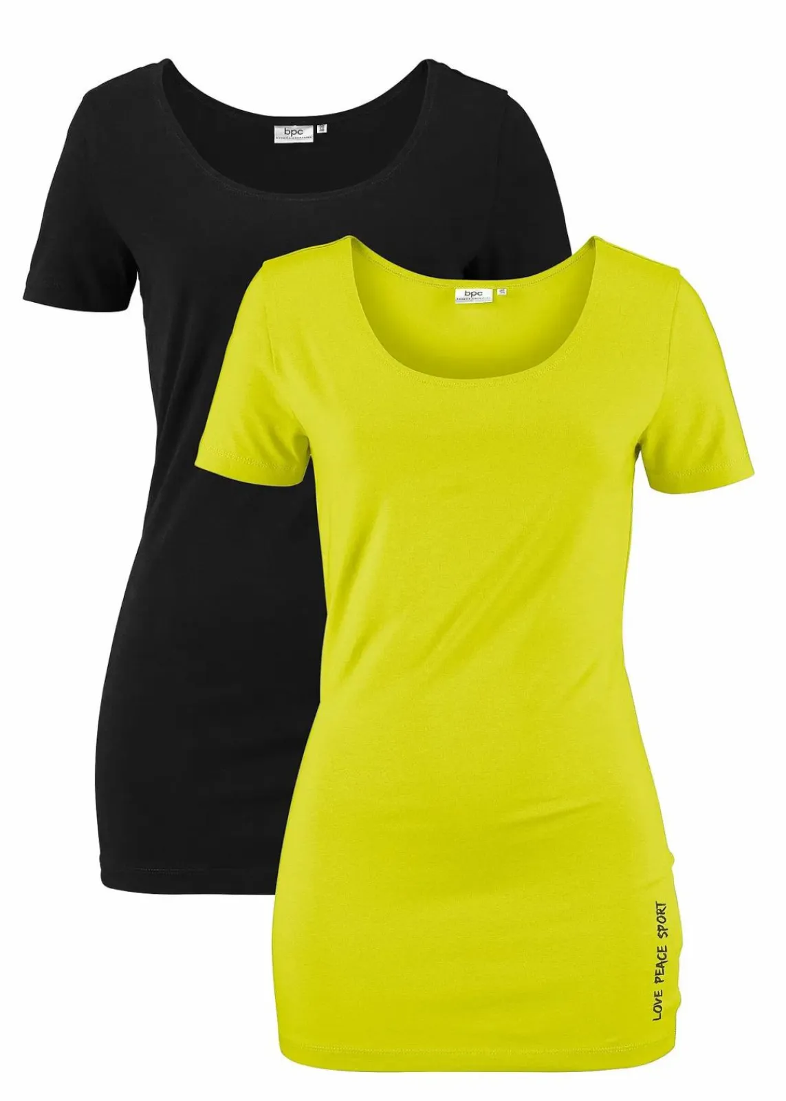 bonprix Shirts & Tops^Longshirt mit Schriftzug (2er Pack) pistazie + schwarz