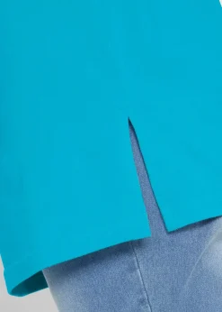 bonprix Basics|Bekleidung·Röcke^Longshirt mit V-Ausschnitt (2er Pack) türkis+dunkelblau