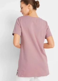 bonprix Bekleidung·Röcke|Basics^Longshirt mit V-Ausschnitt (2er Pack) schwarz+rosenholz