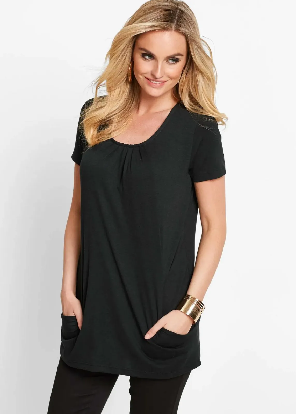 bonprix Shirts & Tops^Longshirt mit Viskose schwarz