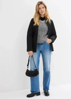bonprix Bekleidung·Hosen|Jacken & Mäntel^Long-Steppjacke schwarz