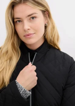 bonprix Bekleidung·Hosen|Jacken & Mäntel^Long-Steppjacke schwarz