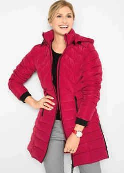 bonprix Jacken & Mäntel|Bekleidung·Hosen^Long-Steppjacke mit Wattierung rot