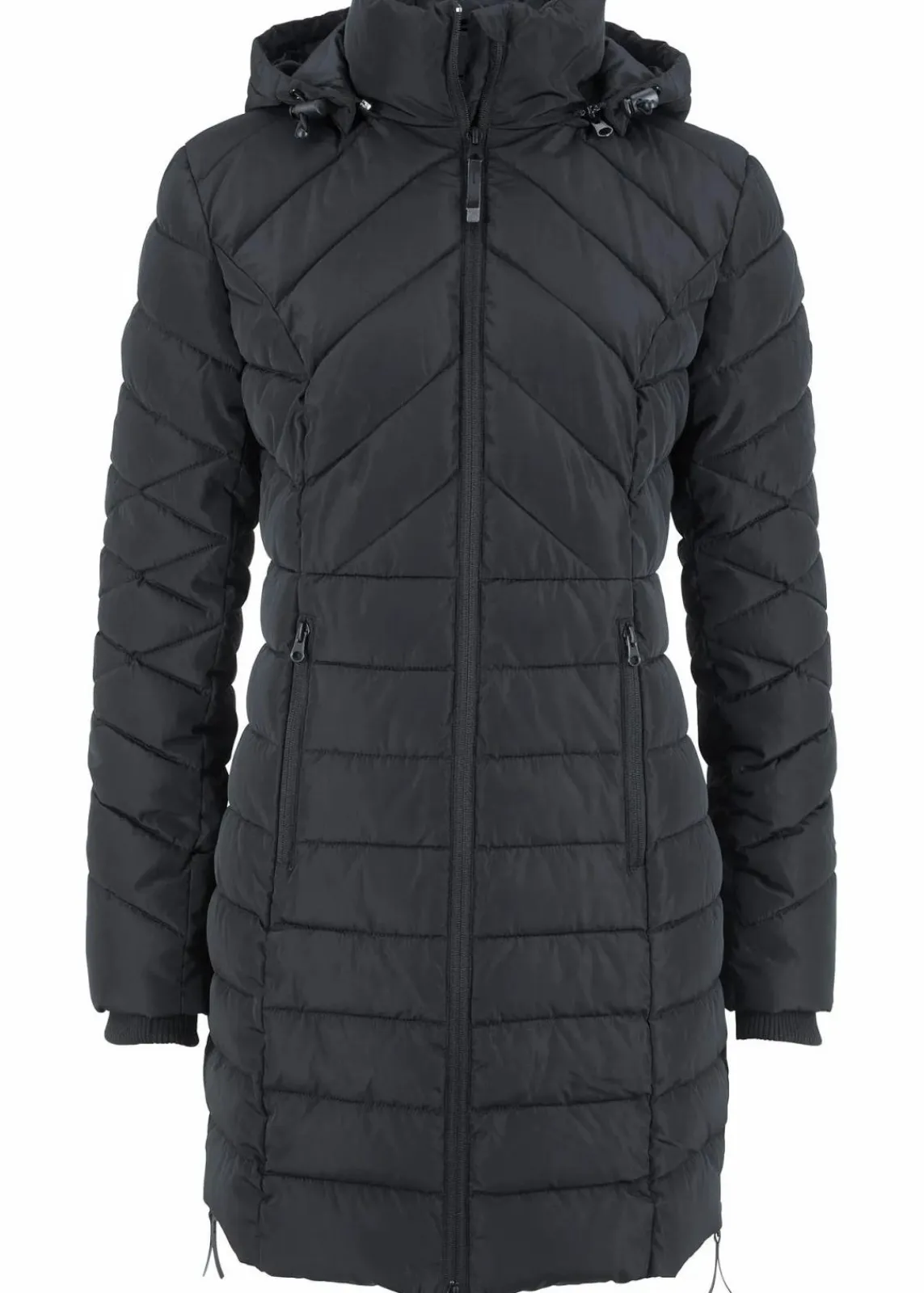 bonprix Bekleidung·Hosen|Jacken & Mäntel^Long-Steppjacke mit Wattierung schwarz