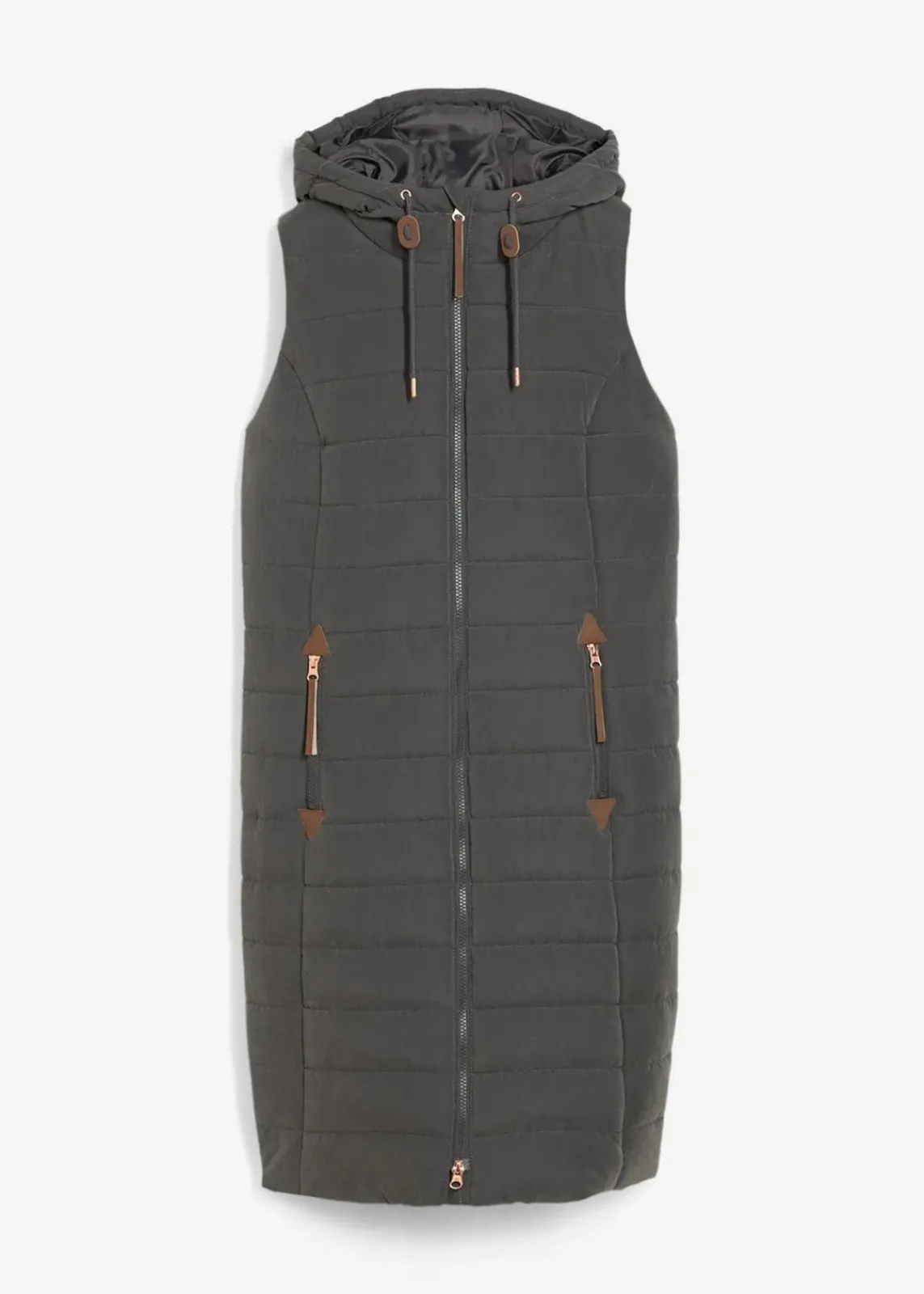 bonprix Jacken & Mäntel|Bekleidung·Hosen^Longsteppweste anthrazit