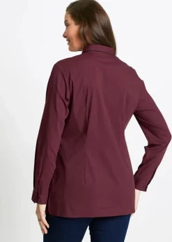 bonprix Blusen & Tuniken|Bekleidung·Jacken & Mäntel^Long-Stretch-Bluse ahornrot