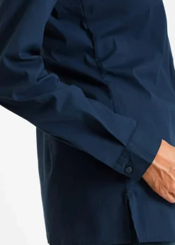 bonprix Blusen & Tuniken|Bekleidung·Jacken & Mäntel^Long-Stretch-Bluse dunkelblau