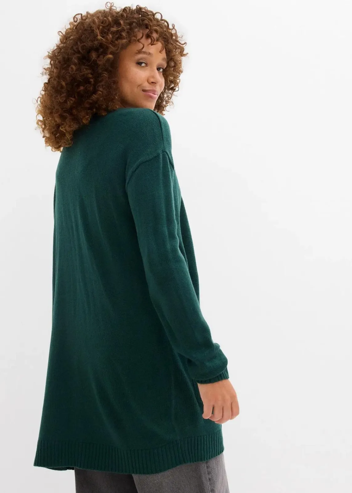 bonprix Bekleidung·Umstandsmode|Strickmode^Longstrickjacke tiefgrün