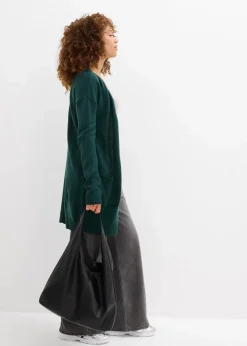 bonprix Bekleidung·Umstandsmode|Strickmode^Longstrickjacke tiefgrün
