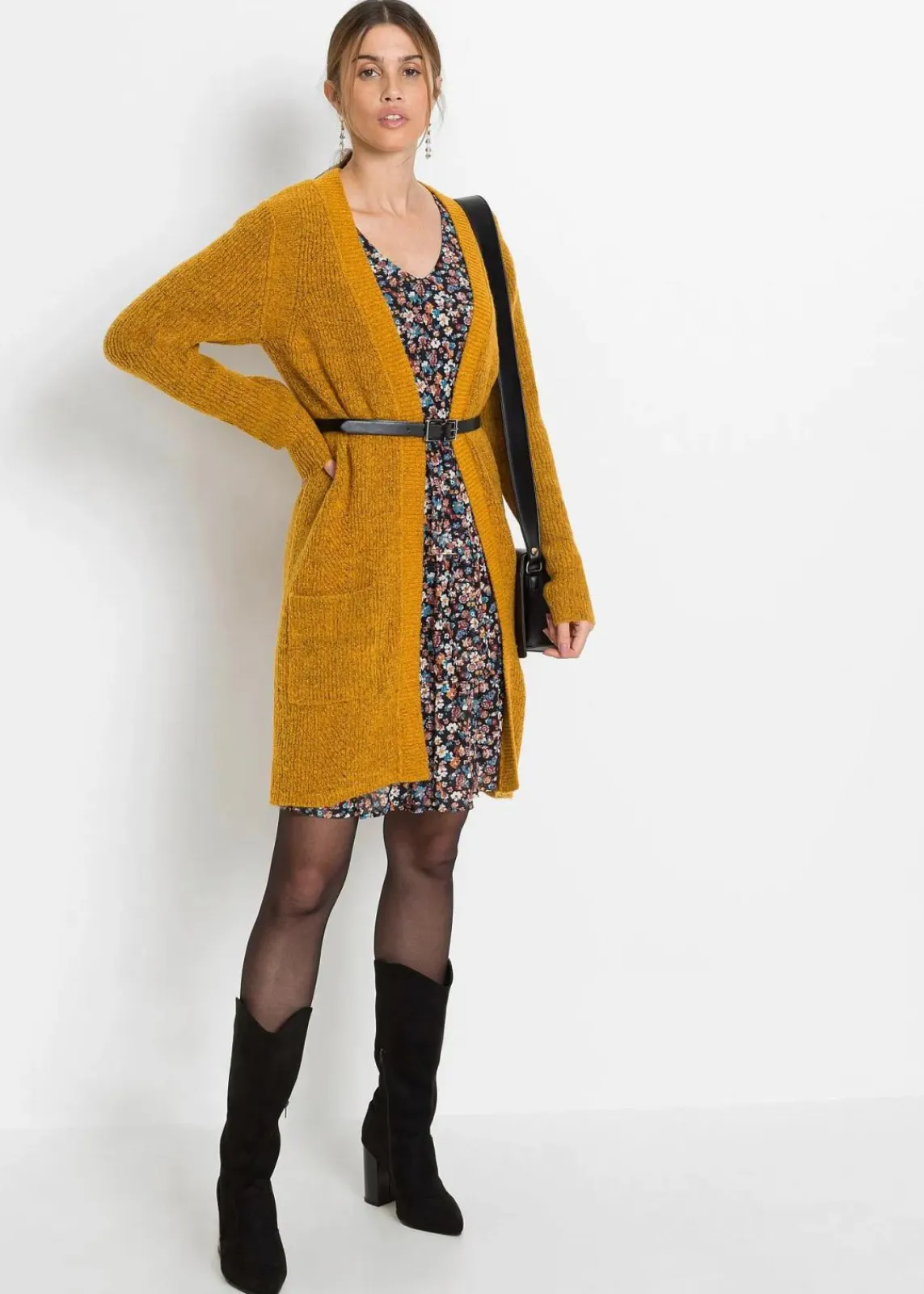 bonprix Bekleidung·Umstandsmode|Bekleidung·Jeans^Longstrickjacke honig meliert