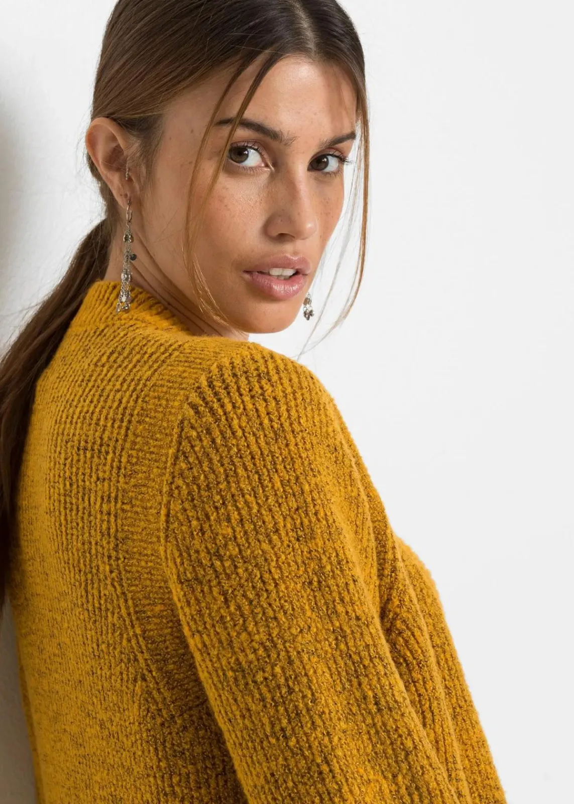 bonprix Bekleidung·Umstandsmode|Bekleidung·Jeans^Longstrickjacke honig meliert
