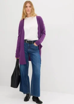 bonprix Pullover & Strickjacken|Basics^Longstrickjacke tiefviolett