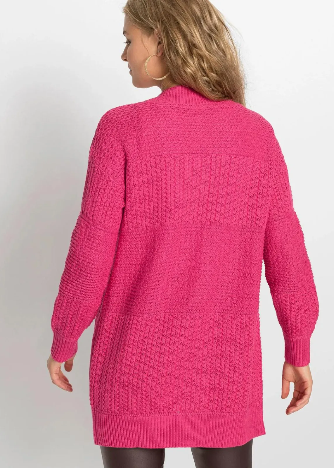 bonprix Bekleidung·Umstandsmode|Strickmode^Longstrickjacke dunkelpink