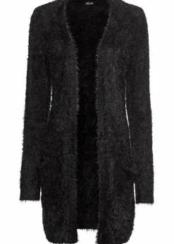 bonprix Bekleidung·Umstandsmode|Strickmode^Longstrickjacke in Flauschoptik schwarz