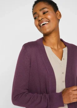 bonprix Strickmode|Pullover & Strickjacken^Longstrickjacke, Langarm holunderbeere