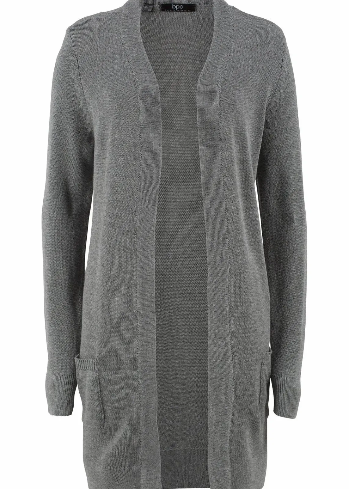 bonprix Strickmode|Pullover & Strickjacken^Longstrickjacke, Langarm grau meliert
