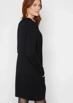 bonprix Strickmode|Pullover & Strickjacken^Longstrickjacke, Langarm schwarz