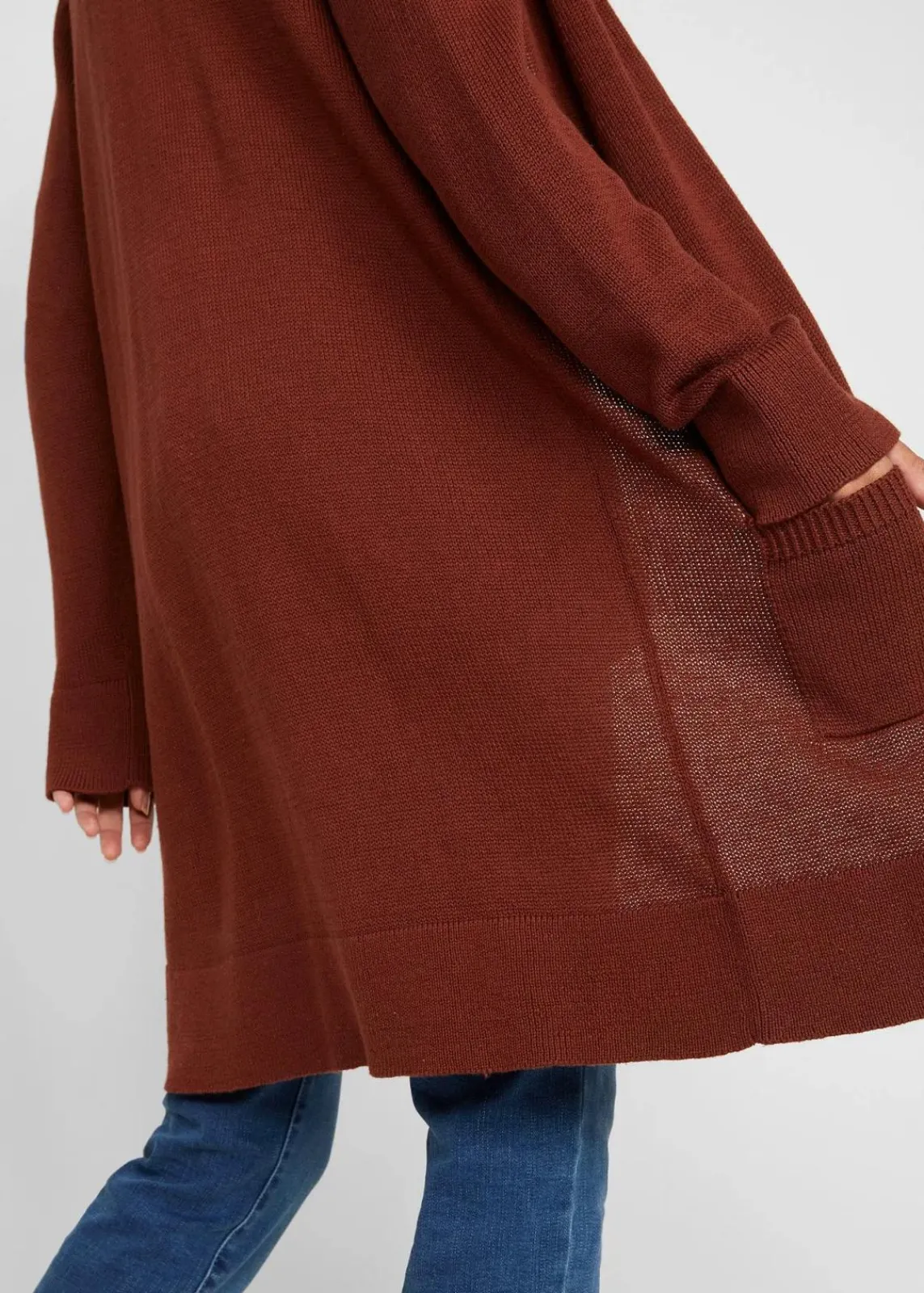 bonprix Bekleidung·Röcke|Bekleidung·Jeans^Longstrickjacke, Langarm mahagonibraun