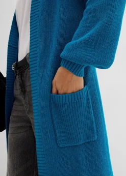 bonprix Bekleidung·Umstandsmode|Strickmode^Longstrickjacke mit überschnittener Schulter atlantiktürkis