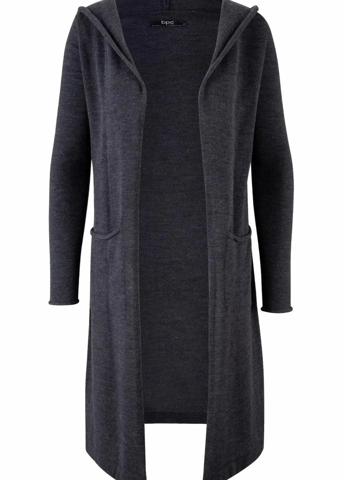 bonprix Bekleidung·Umstandsmode|Bekleidung·Jeans^Longstrickjacke mit Kapuze anthrazit meliert